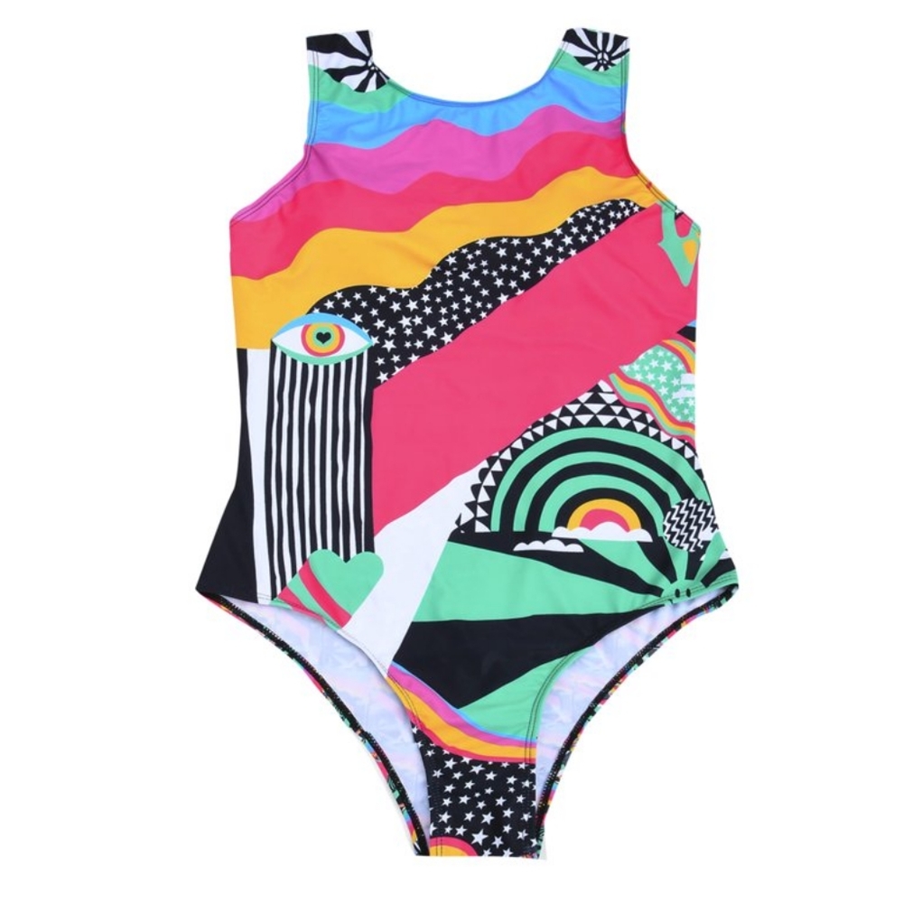 Abstract Multi Colorful Swimsuit